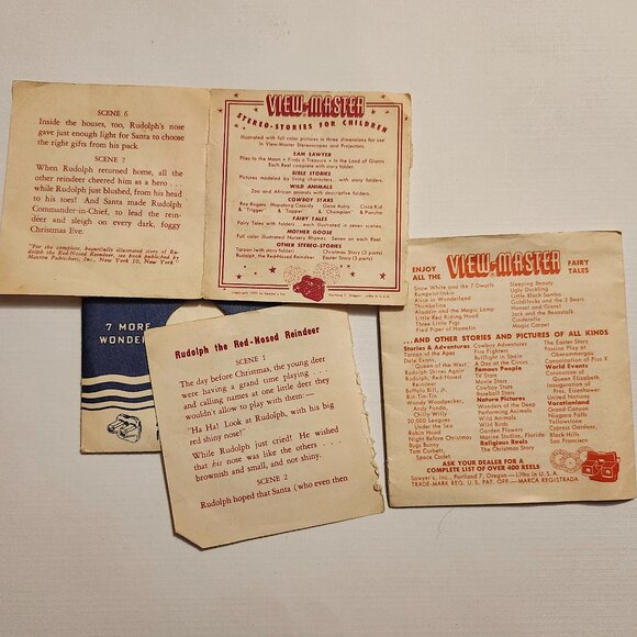 FESTIVE Vintage Rudolph The Red Nosed Reindeer View Master Reels Slides x 3 - Picture 2 of 7